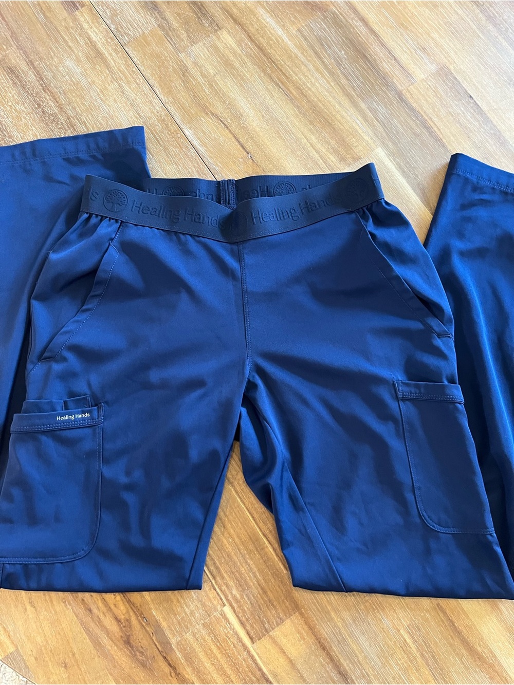 healing hands Navy Blue Cargo Scrub Pants